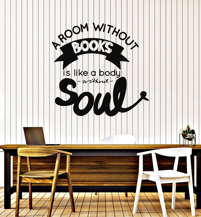 Vinyl Wall Decal Book Quote Saying Reading Corner Library Room Interior Stickers Mural (ig5834)