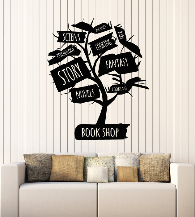 Vinyl Wall Decal Open Book Reading Book Shop House Stickers Mural (g2574)