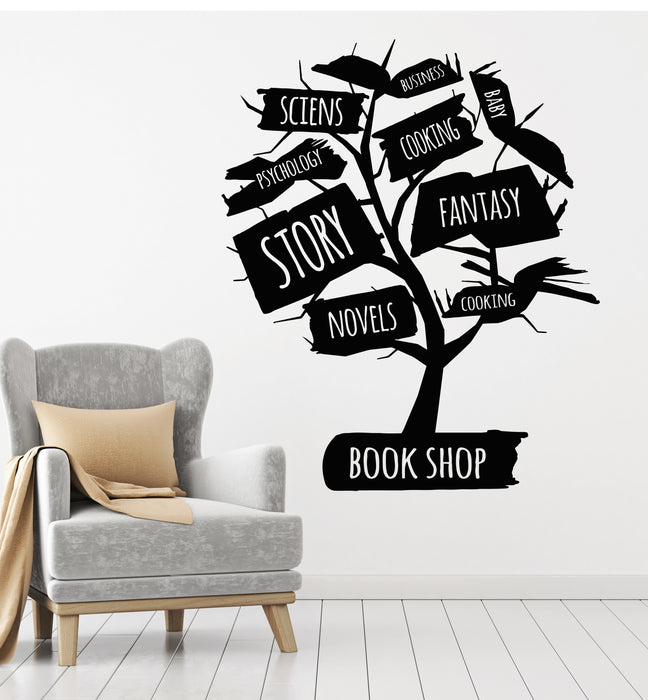 Vinyl Wall Decal Open Book Reading Book Shop House Stickers Mural (g2574)