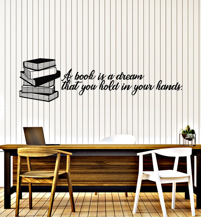 Vinyl Wall Decal Book Library Inspirational Quote Read Literature Stickers Mural (g2262)