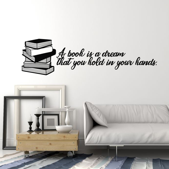 Vinyl Wall Decal Book Library Inspirational Quote Read Literature Stickers Mural (g2262)