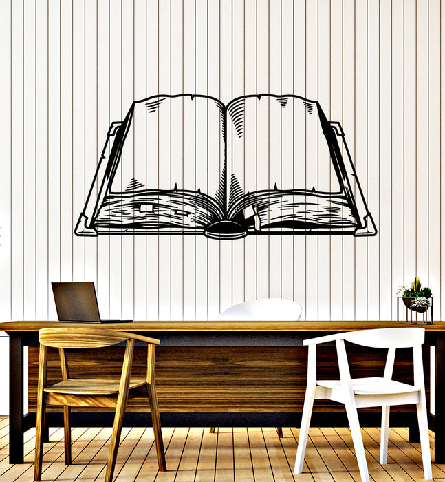 Autocollant mural en vinyle pour salle de lecture, bibliothèque, livre ouvert (g2589)