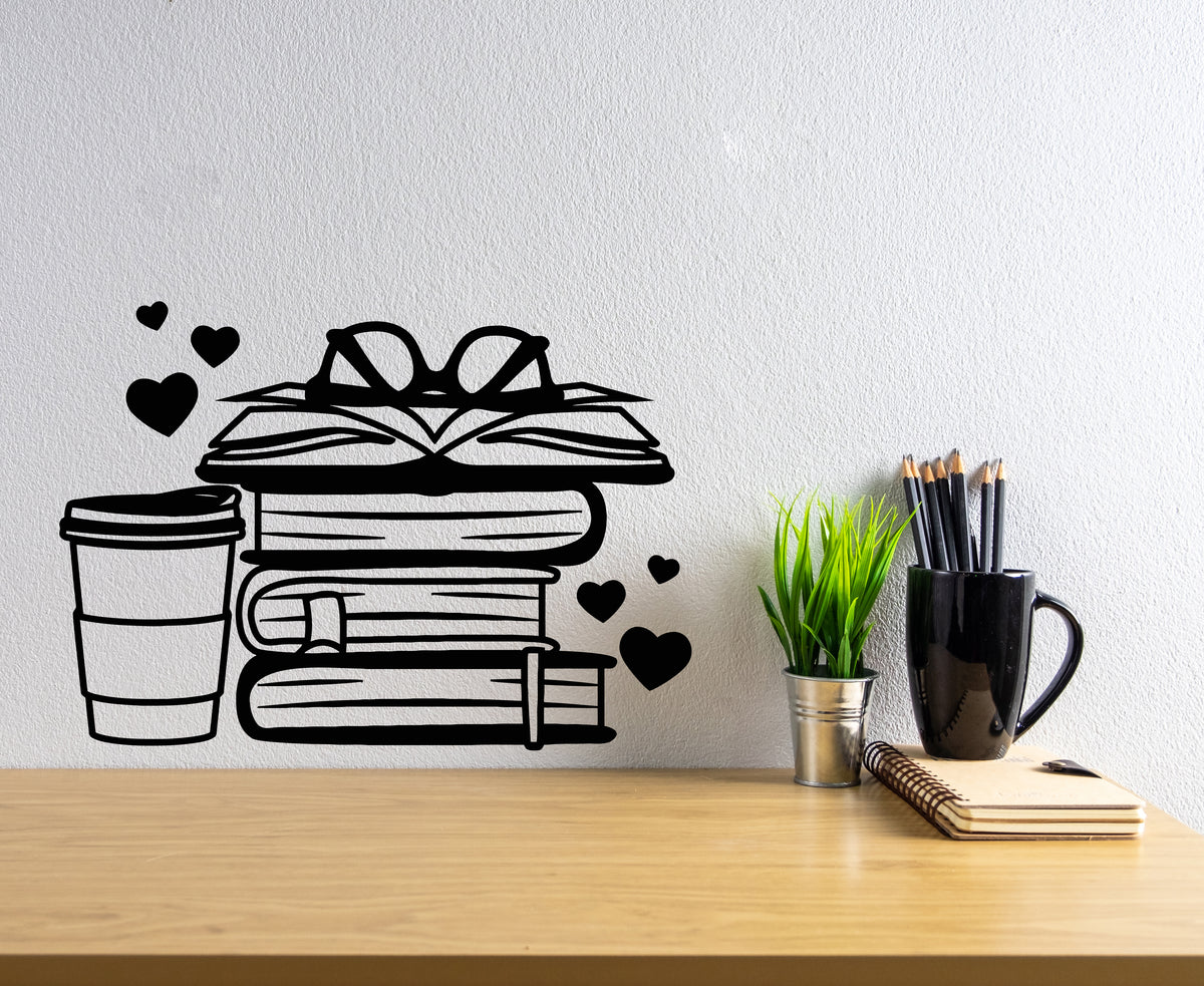 Vinyl Wall Decal Book Club Love Reading Room Library Read Stickers Mur ...