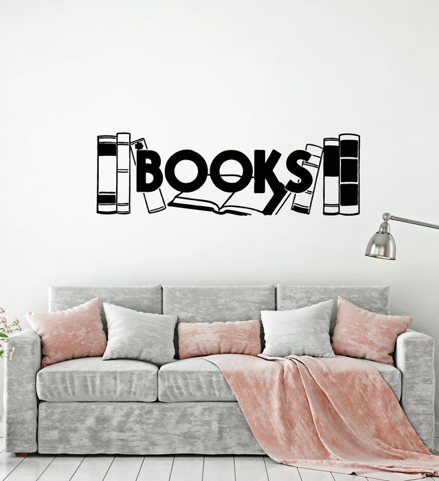 Vinyl Wall Decal Books Quote Reading Room Library Bookstore Stickers Mural (g206)