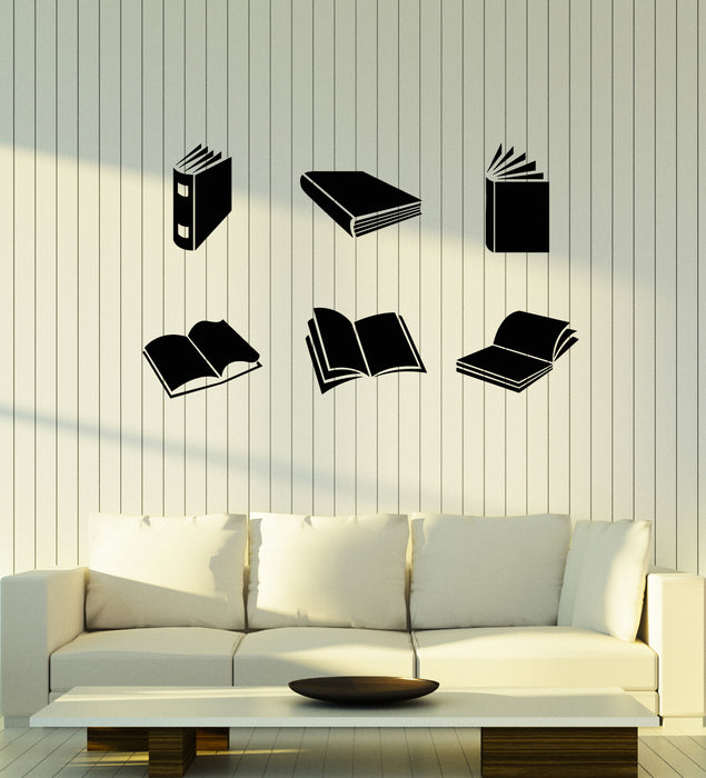 Vinyl Wall Decal Reading Room Open Books Library Knowledge Stickers Mural (g2797)