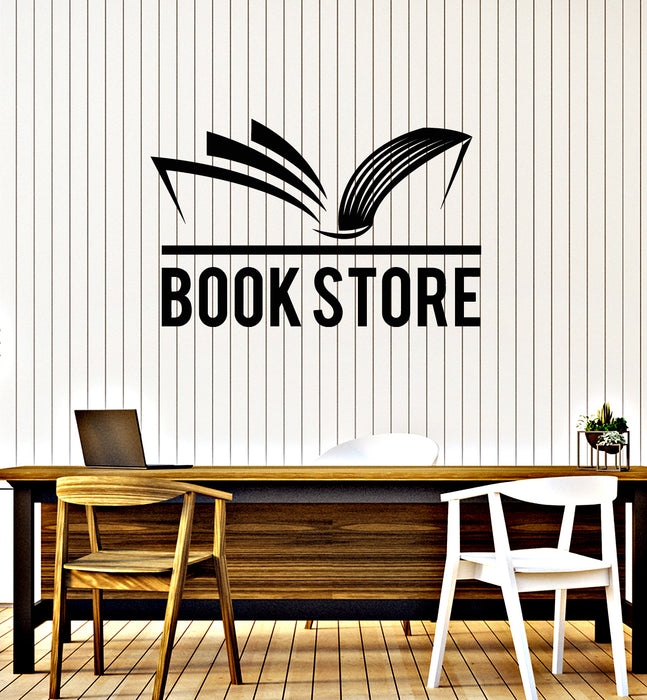 Vinyl Wall Decal Open Book Reading Stories Library Bookworm Stickers Mural (g6141)