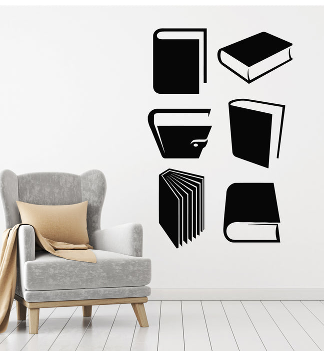 Vinyl Wall Decal Reading Stories Books Library Bookstore Knowledge Stickers Mural (g2825)
