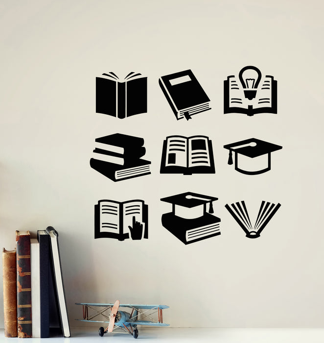 Vinyl Wall Decal Learn Read Study Books Knowledge Office Stickers Mural (g7778)