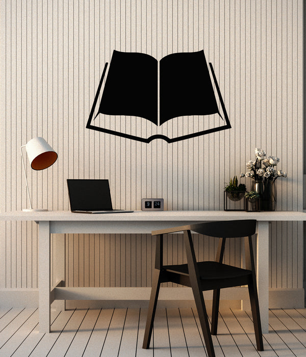 Vinyl Wall Decal Open Book Reading Stories School Library Stickers Mural (g2830)