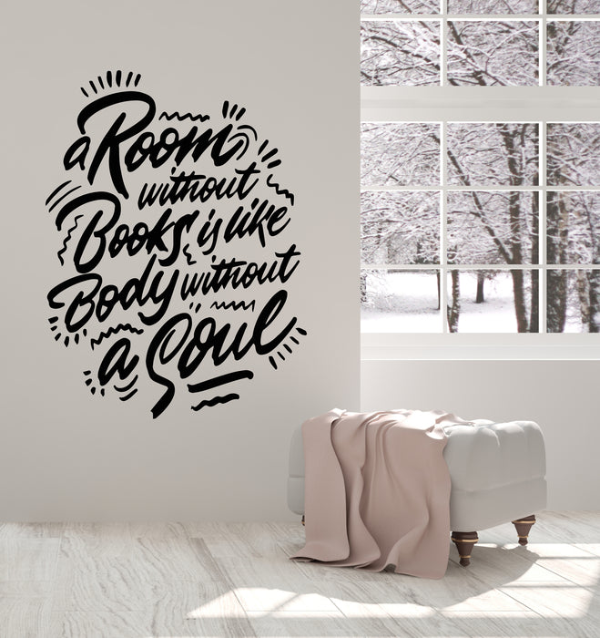 Vinyl Wall Decal Book Literature Reading Room Bookworm Quote Stickers Mural (g3528)