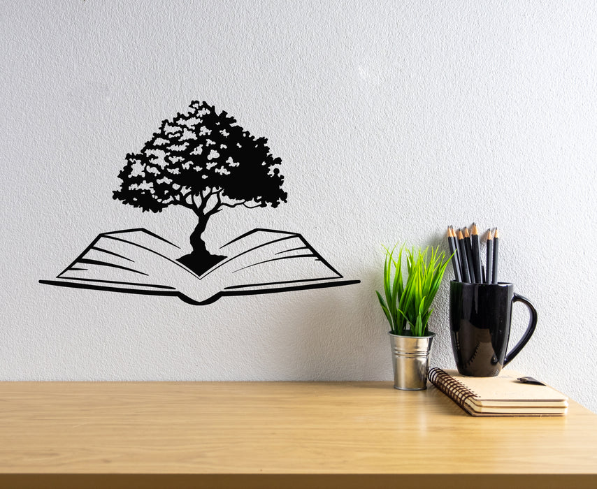 Vinyl Wall Decal Open Book Tree Home Library Reading Room Stickers Mural (g4844)