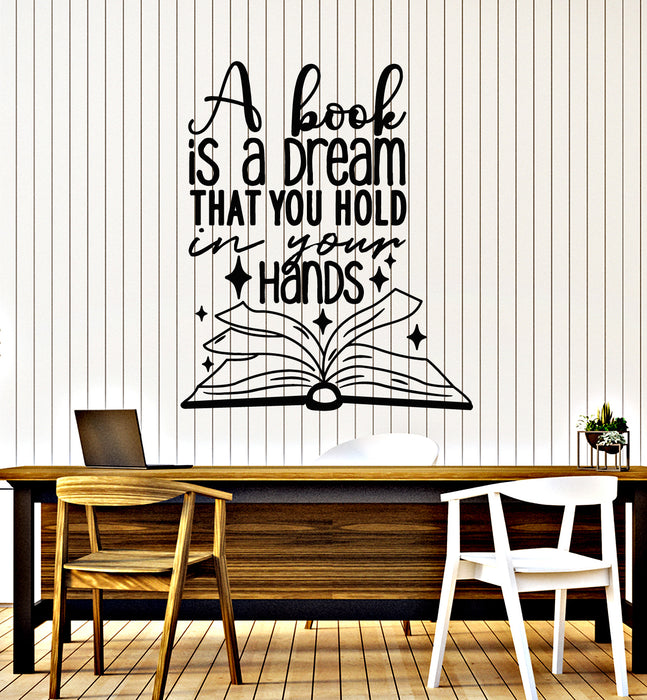 Vinyl Wall Decal Dream Learn Book Words Quote Library Stickers Mural (g7748)