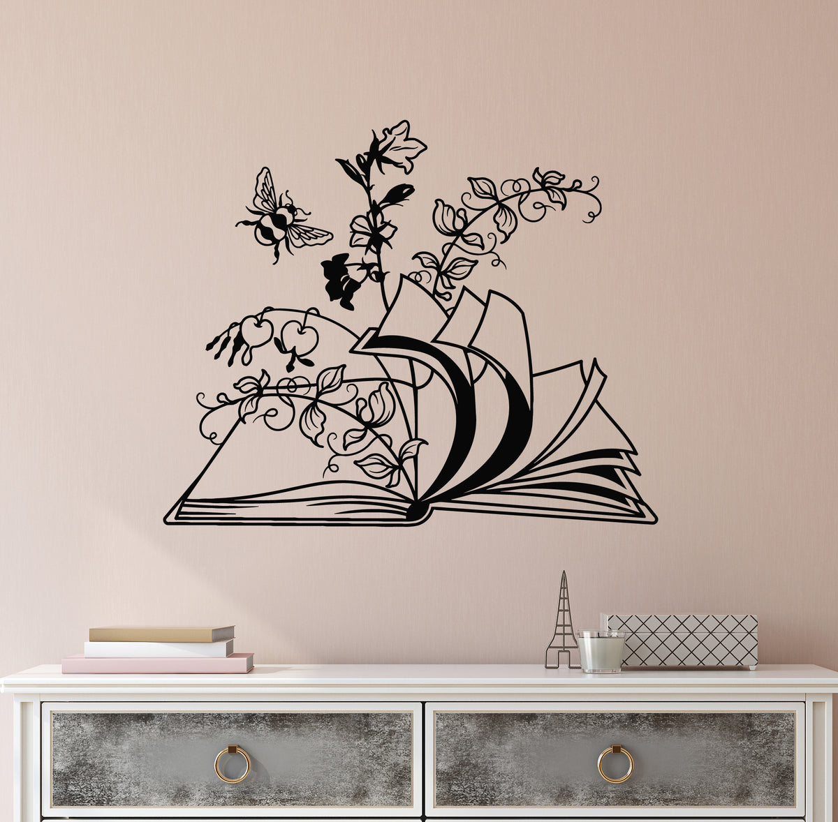 Watercolor Open Book Reading Wall Decal -  – Wallmonkeys