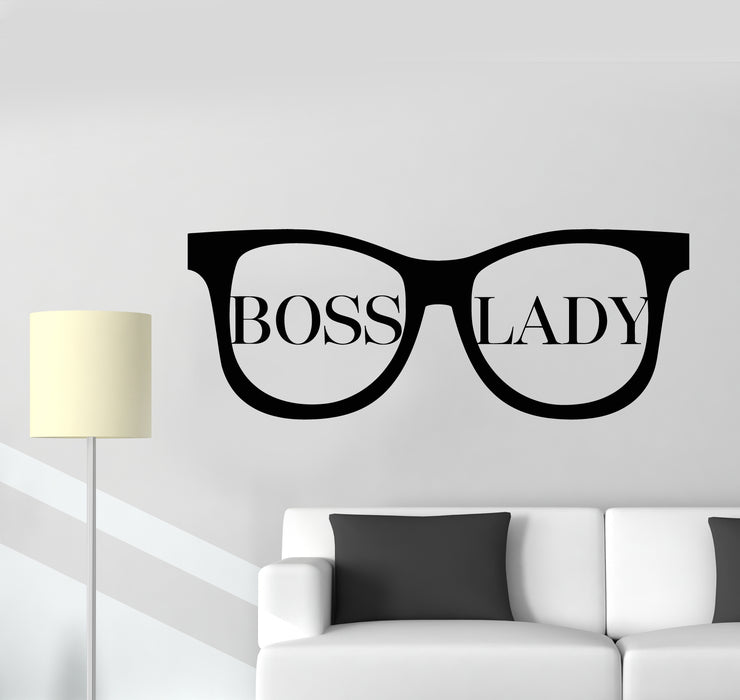 Vinyl Wall Decal Boss Lady Business Fashion Glasses Office Room Stickers Mural (g1476)