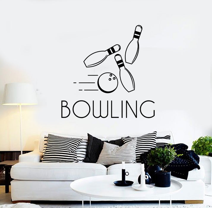 Vinyl Wall Decal Bowling Sport Game Ball Entertainment Leisure Stickers Mural (g435)