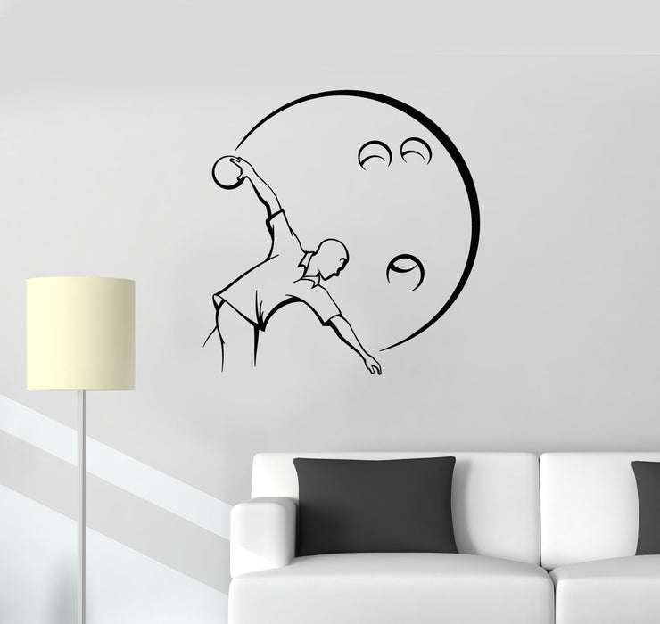 Vinyl Wall Decal Bowler Bowling Ball Player Man Decor Art Stickers Mural (ig5487)