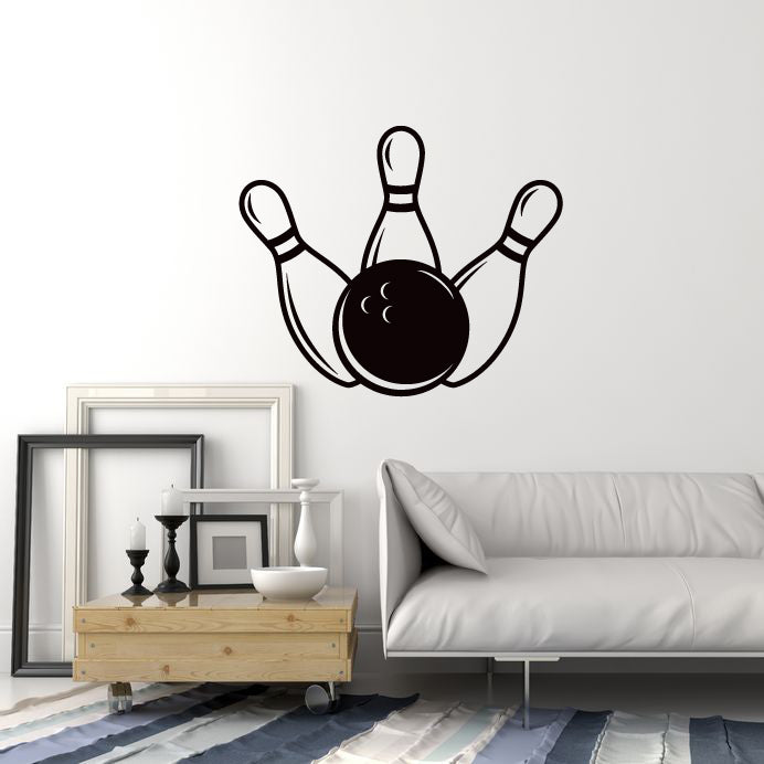 Vinyl Wall Decal Bowling Center Ball Creative Idea Decor Stickers Mura