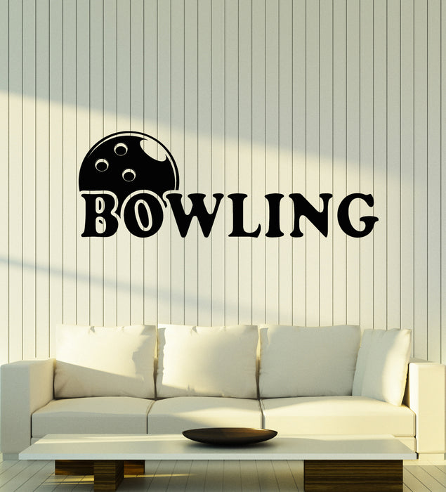 Vinyl Wall Decal Bowling Club Sport Entertainment Center Stickers Mural (g7760)