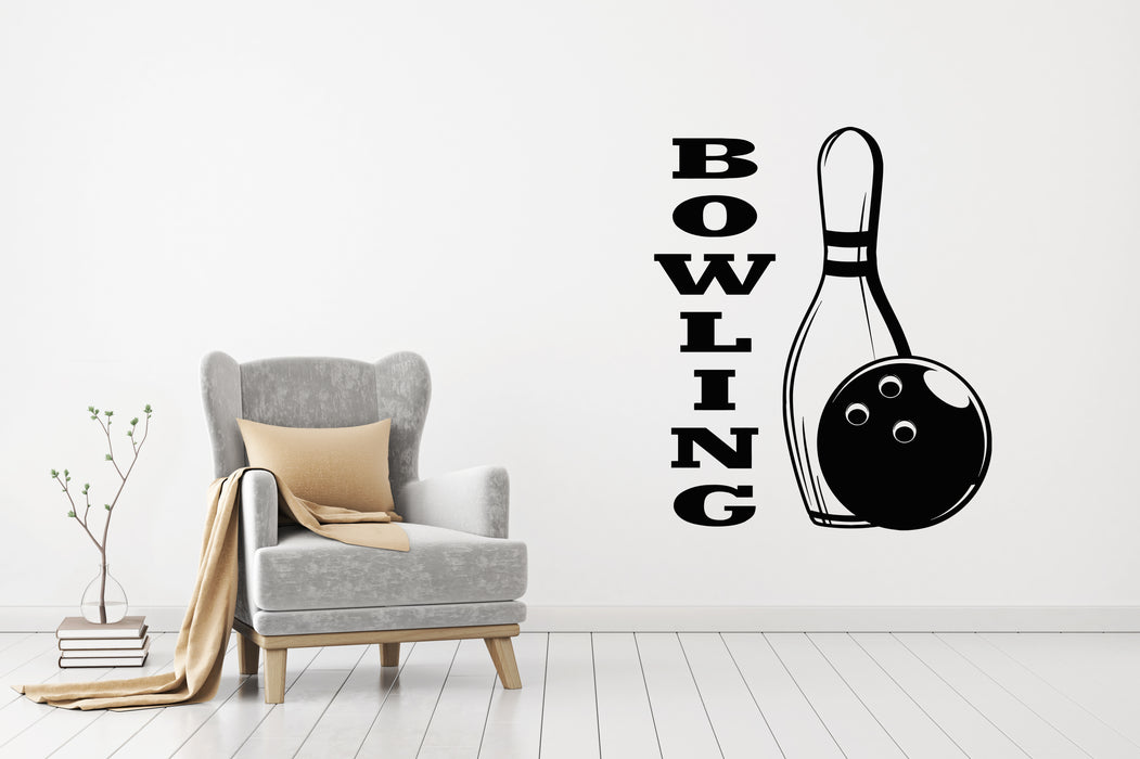 Vinyl Wall Decal Entertainment Bowling Ball Center Game Sport Stickers Mural (g8216)