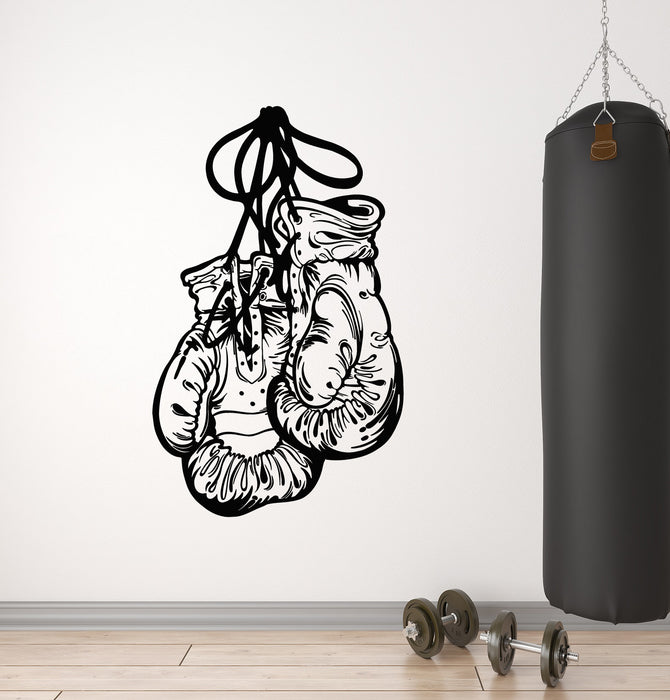 Vinyl Wall Decal Sport Boxing Gloves Fight Club Boxer Gym Stickers Mural (g1384)