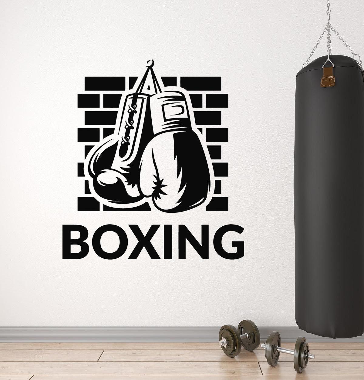Vinyl Wall Decal Boxing Gym Kick Boxer Girl Sport Fitness Center Stick —  Wallstickers4you
