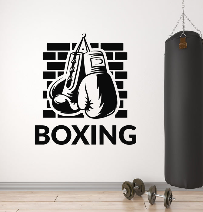 Vinyl Wall Decal Boxing Gloves Gym Sports Fighting Martial Arts Stickers Mural (g1324)