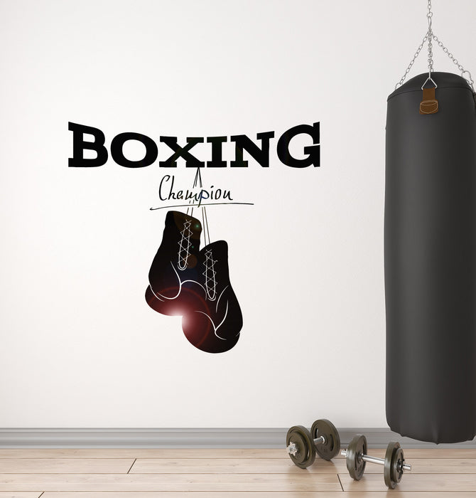 Vinyl Wall Decal Boxing Gloves Champions Sports Fighting Stickers Mural Unique Gift (ig5082)