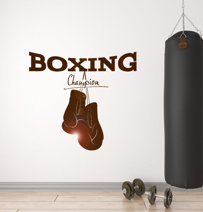 Vinyl Wall Decal Boxing Gloves Champions Sports Fighting Stickers Mura ...