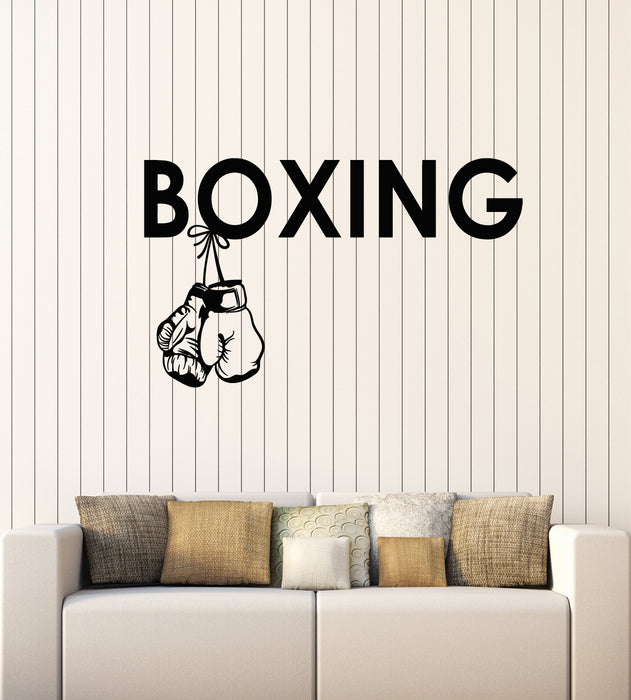 Vinyl Wall Decal Martial Arts Sport Boxer Fight Boxing Glove Stickers Mural (g4010)