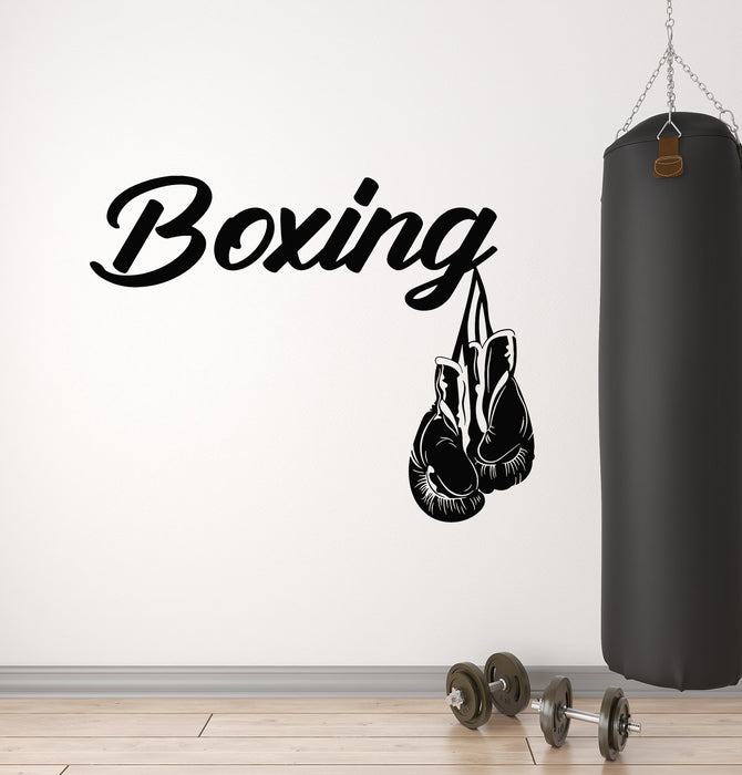 Vinyl Wall Decal Fighting Man Sports Boxer Fight Boxing Glove Stickers Mural (g4011)