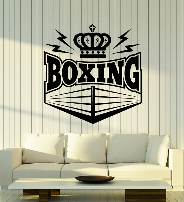 Vinyl Wall Decal Boxing Sports Fighting Man Decor Gym Crown Stickers Mural (g5643)