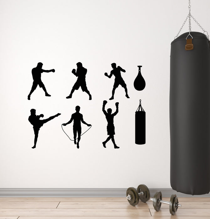 Autocollant mural en vinyle Gants de boxe Salle de boxe Sports Combattant Homme Chambre Autocollants Mural (g7781)