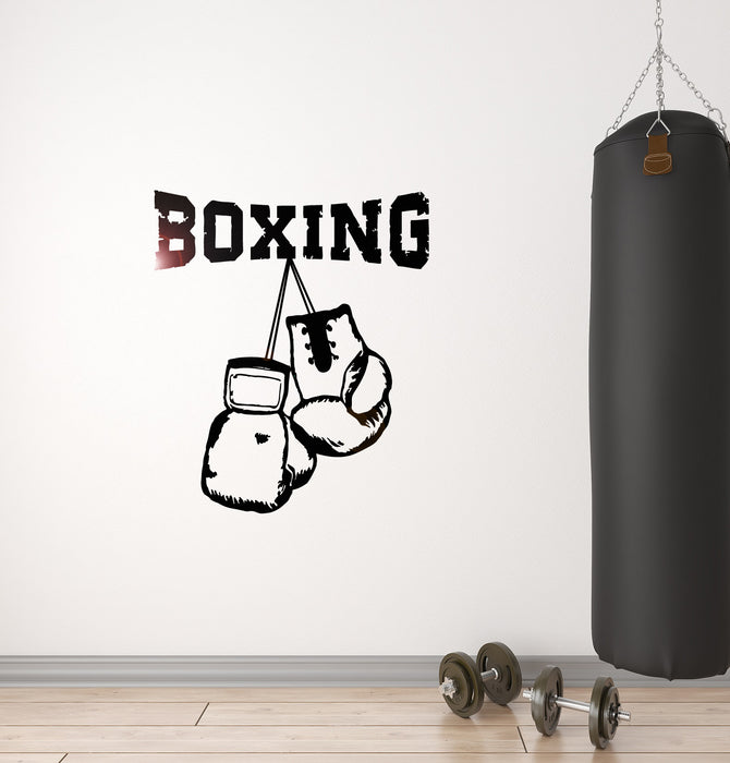 Vinyl Wall Decal Sport Boxer Boxing Gloves Fighter Gym Stickers Unique Gift (947ig)