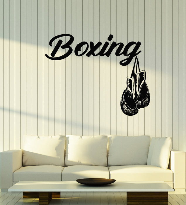 Vinyl Wall Decal Fighting Man Sports Boxer Fight Boxing Glove Stickers Mural (g4011)