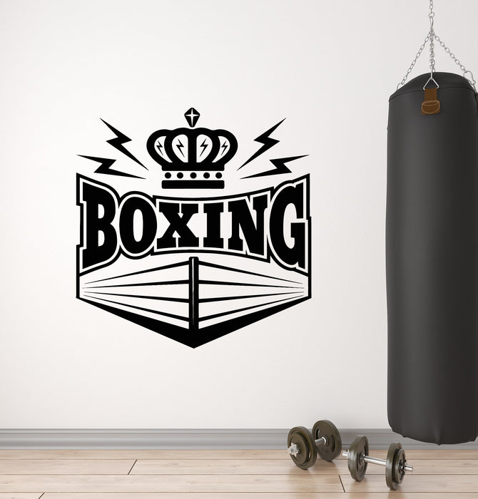 Vinyl Wall Decal Boxing Sports Fighting Man Decor Gym Crown Stickers Mural (g5643)