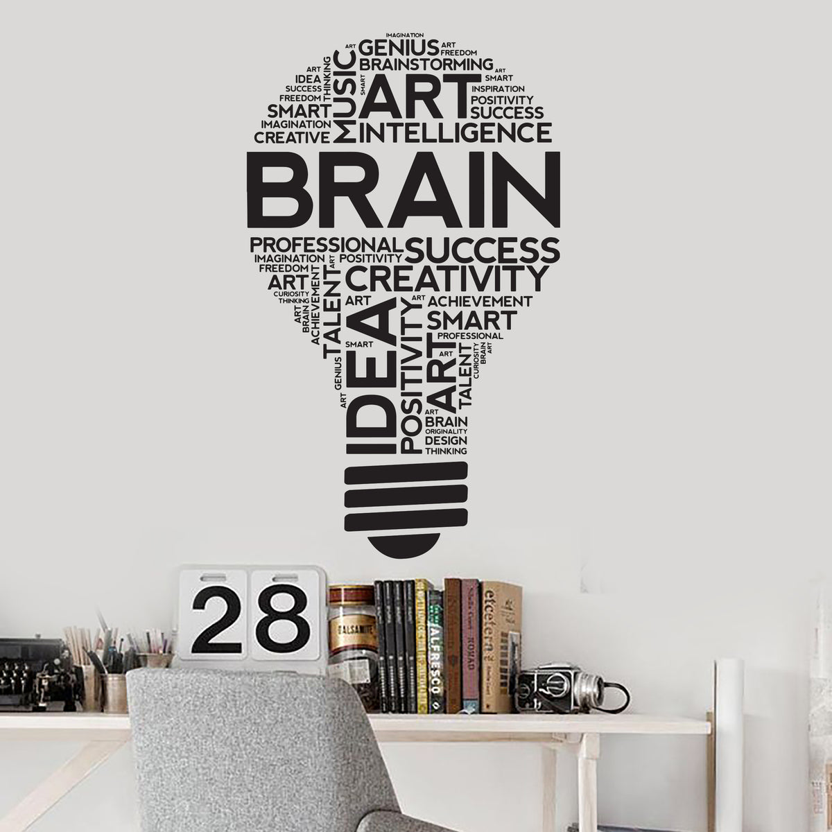 Vinyl Wall Decal Think Brain Home Office Room School Lab Inspirational —  Wallstickers4you