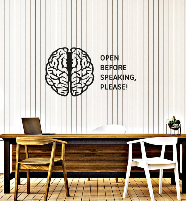 Vinyl Wall Decal Brain Mind Quote Saying Office Room Art Interior Stickers Mural (ig5807)