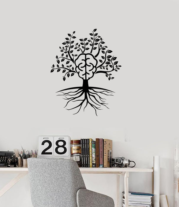 Vinyl Wall Decal Brain Tree Branch Leaves Home Interior Decor Stickers Mural (ig5887)