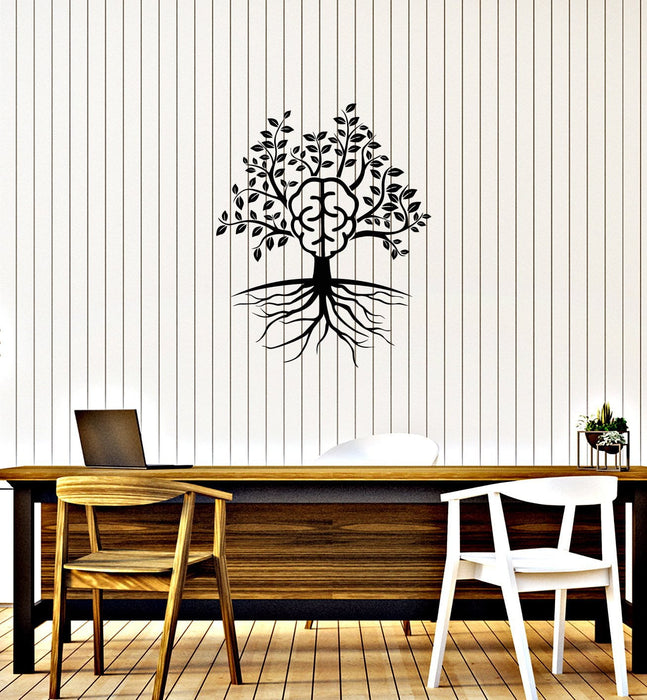 Vinyl Wall Decal Brain Tree Branch Leaves Home Interior Decor Stickers Mural (ig5887)