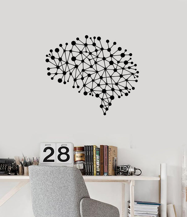 Vinyl Wall Decal Brain Connections Office Study Room Decor Inspired Art Stickers (ig5428)