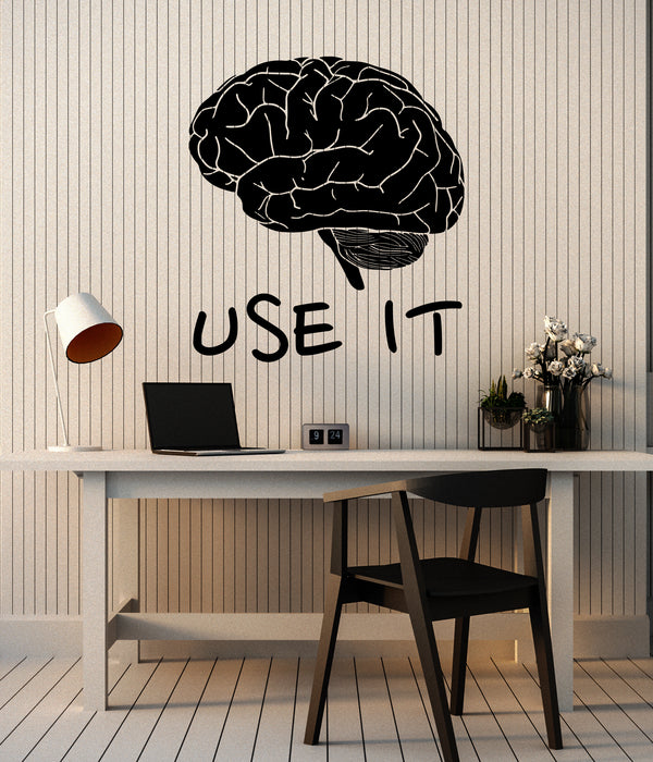 Vinyl Wall Decal Brain Use It School Classroom Science Office Lab Brainstorm Stickers Mural (ig6326)