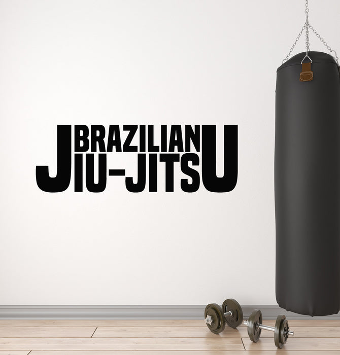 Vinyl Wall Decal Words Brazilian Jiu-Jitsu Martial Arts Fight Gym Stickers Mural (g5315)