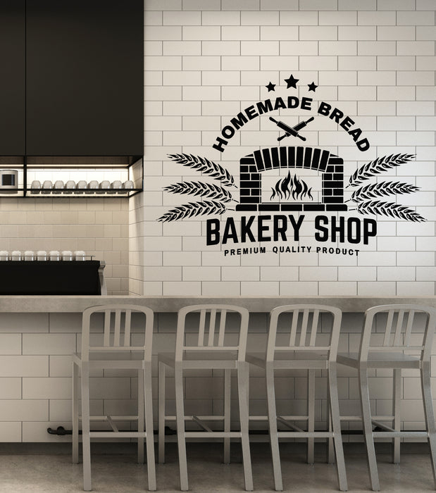 Vinyl Wall Decal Homemade Bread Product Bakery Shop Oven Stickers Mural (g7416)
