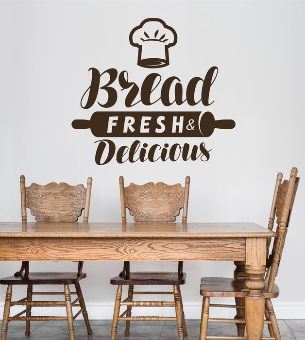 Bread Fresh Delicious Vinyl Wall Decal Decor for Bakery Shop Lettering Stickers Mural (k038)