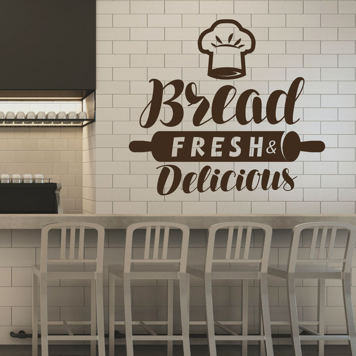 Bread Fresh Delicious Vinyl Wall Decal Decor for Bakery Shop Lettering Stickers Mural (k038)