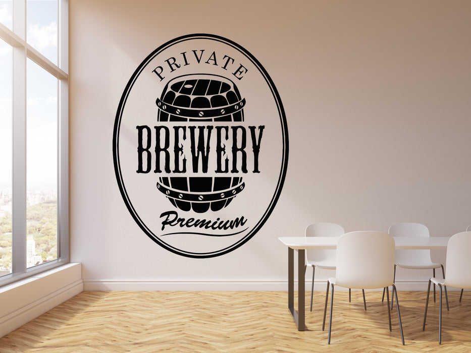 Vinyl Wall Decal Brewery Private Premium Brewhouse Beer Alcohol Stickers Mural (g6581)