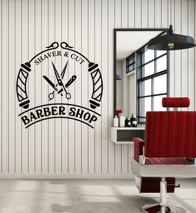 Vinyl Wall Decal Barber Hairdresser Beauty Salon Hair Haircut Decor Stickers Mural (g4764)