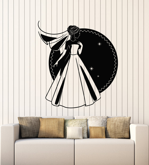 Autocollant mural en vinyle Mariage Mode Dame Robe de mariée Boutique de mariée Autocollants Mural (g1521) 