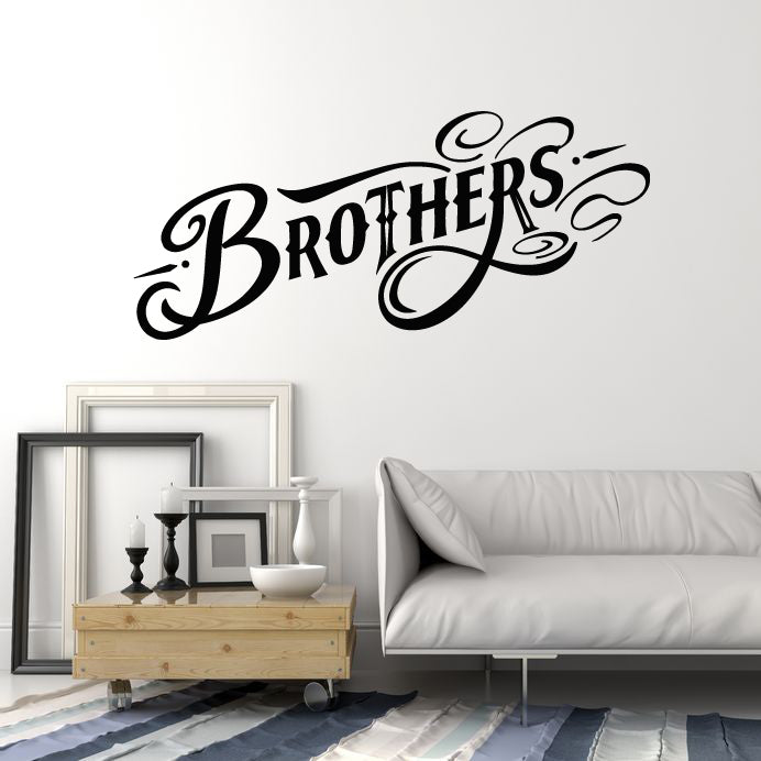 Vinyl Wall Decal Lettering Brothers Word Kids Room Inscription Stickers Mural (g301)