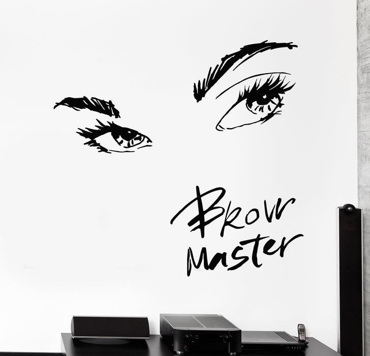 Vinyl Wall Decal Brow Master Woman Eyelashes Beauty Salon Stickers Mural (g170)